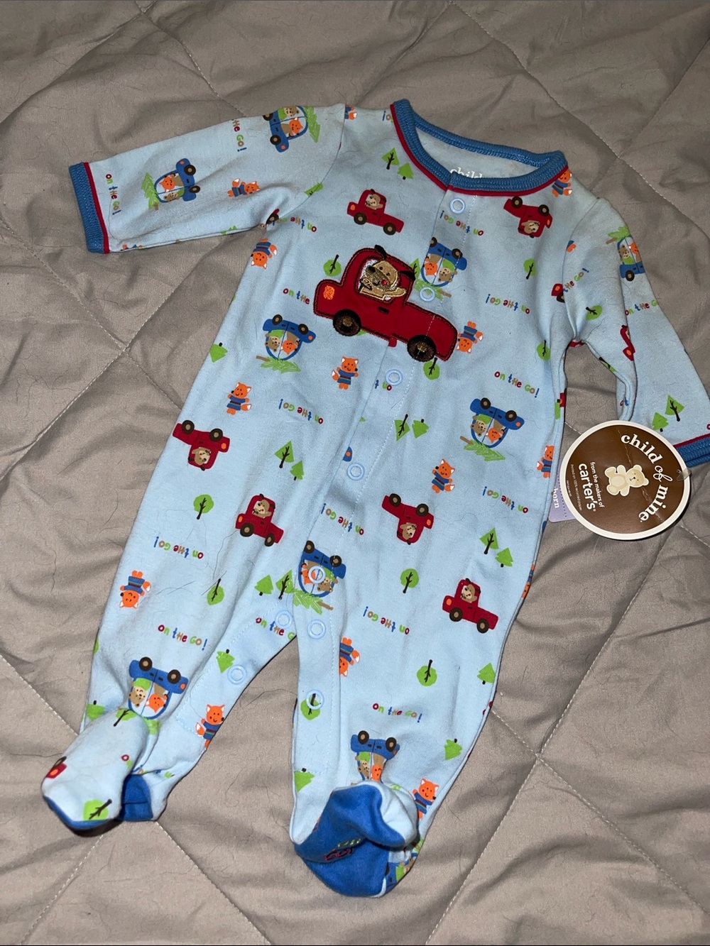 Carter’s Just One You Baby Sleeper – Cars “On the Go!” – Blue – Newborn